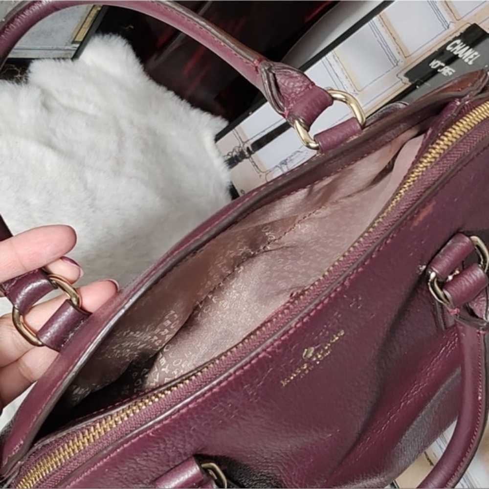 Kate Spade Plum Leather Satchel - Picture 8 of 11